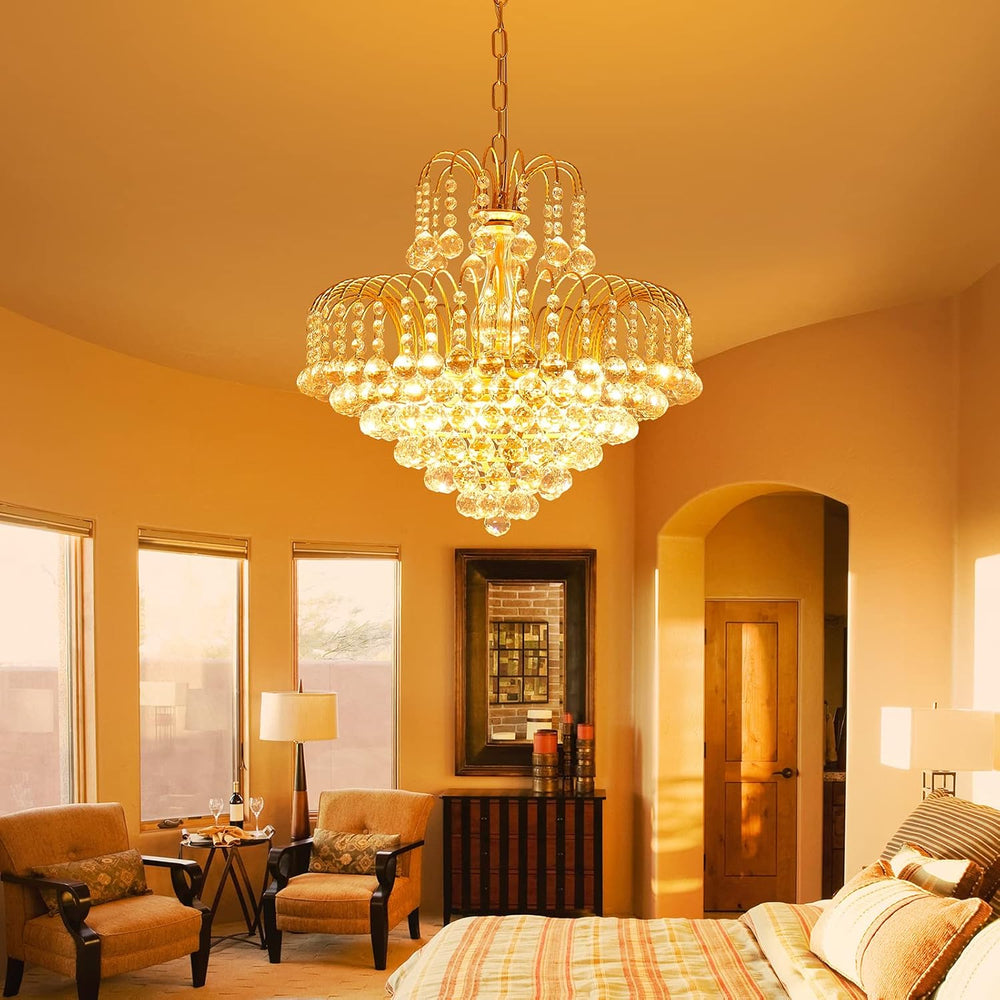 WUZUPS Crystal Chandelier Pendant Flushmount Ceiling Light Modern Lighting Fi...