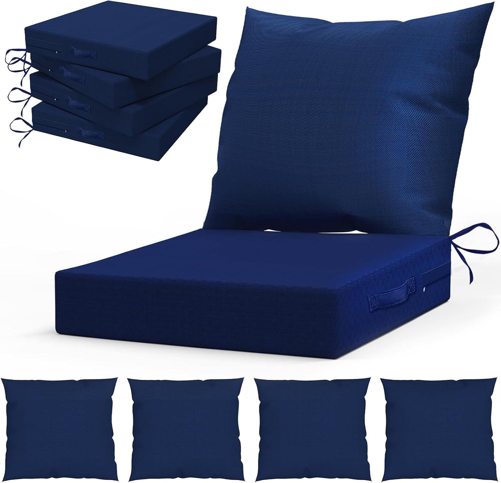 L’AGRATY Outdoor Chair Cushions for Patio Furniture：24" x 24" Deep ...