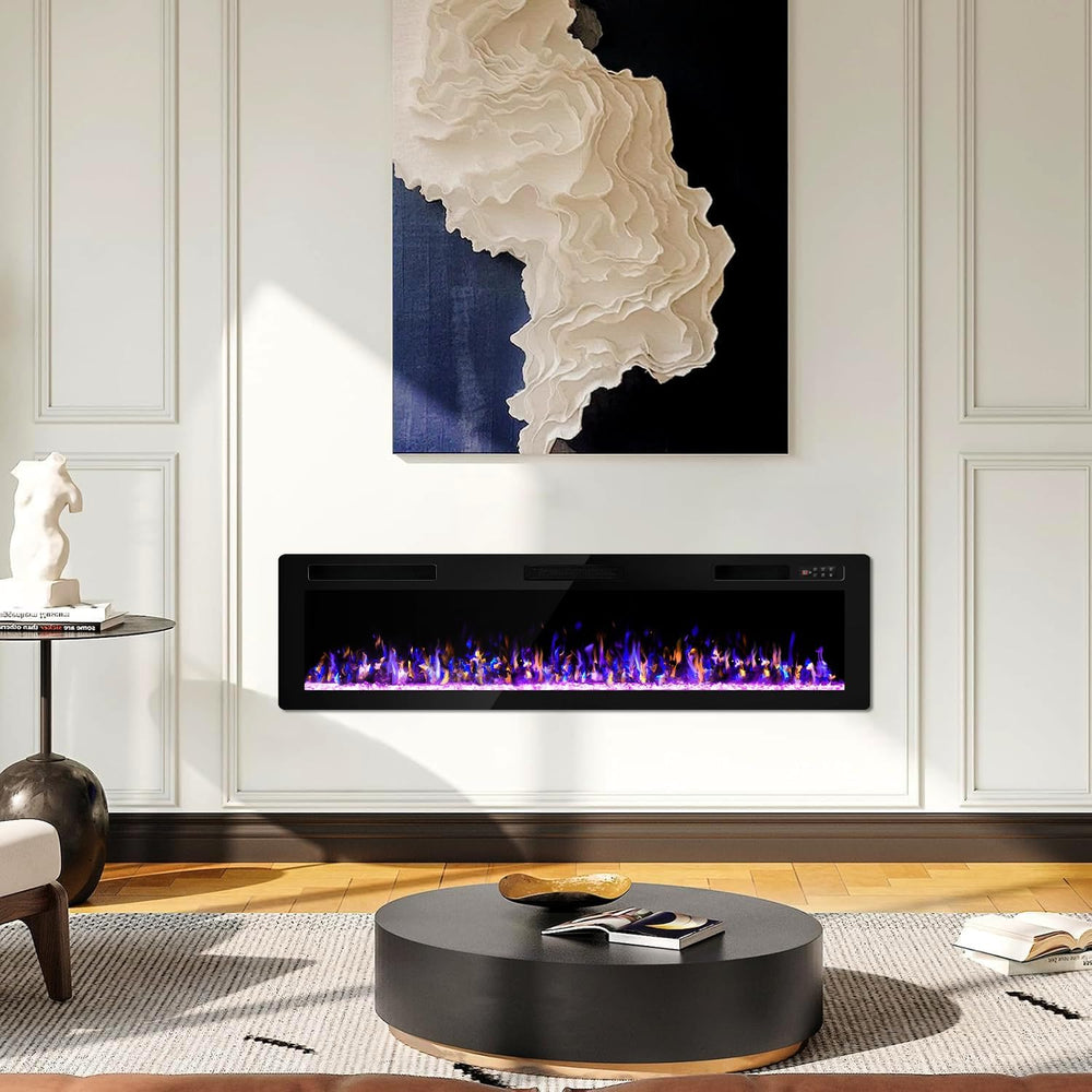 Vitesse 72 Inch Ultra Thin Electric Fireplace-Narrow Bezel Linear Fireplace H...