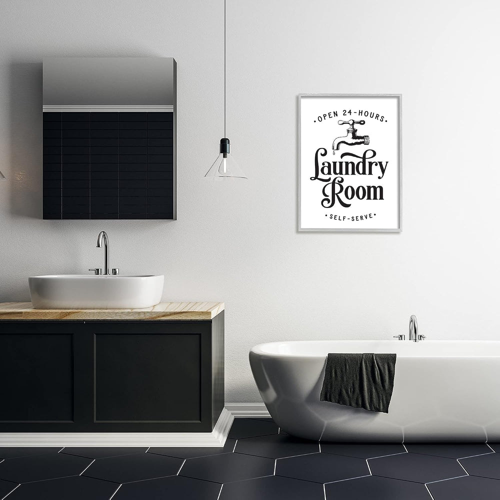 'Self-Serve Laundry Room Sign Vintage Faucette'| Framed Giclee Art