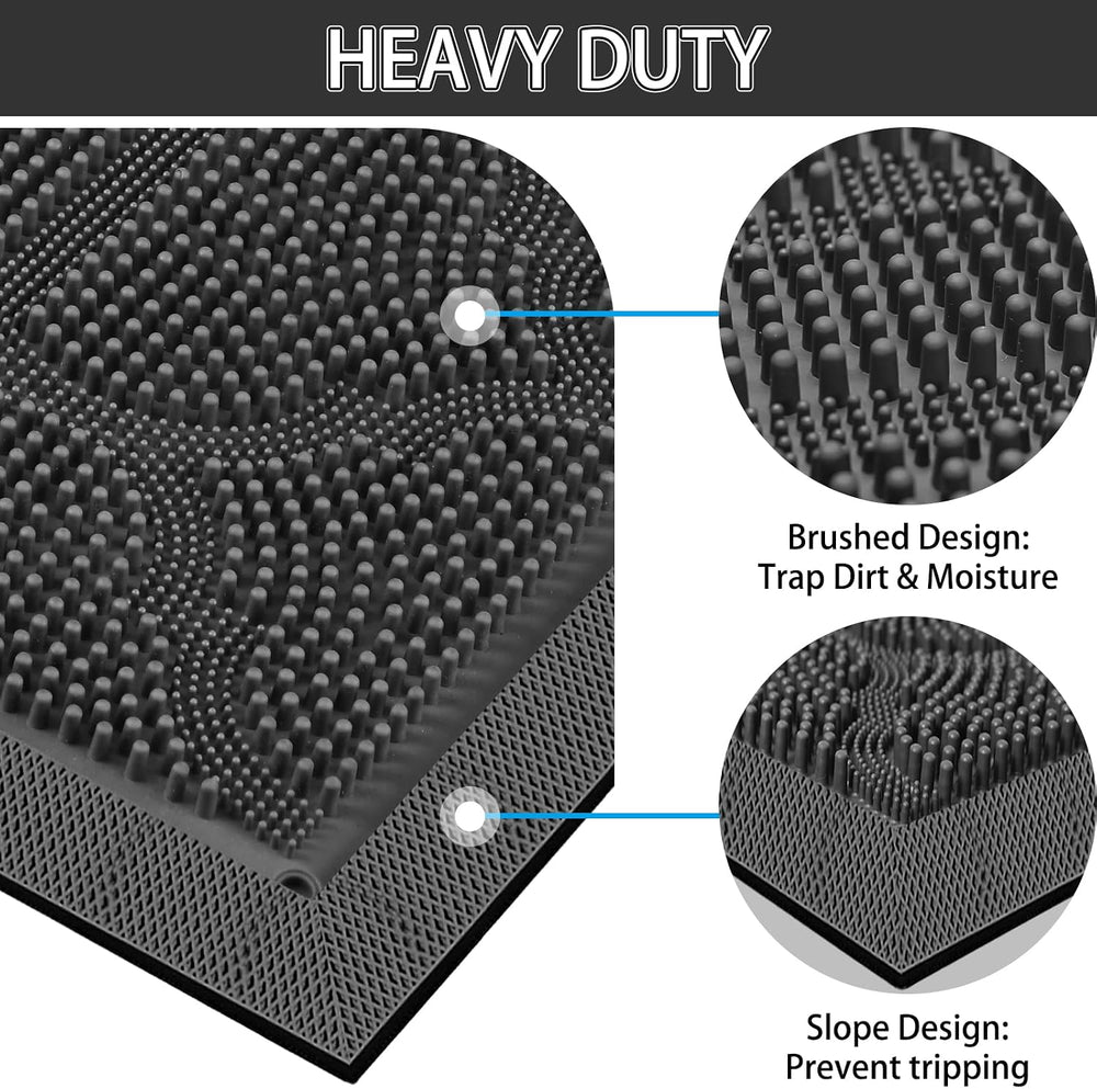 FRAMICS Front Door Mat Outside Entrance, Rubber Door Mats Welcome 24"x36...