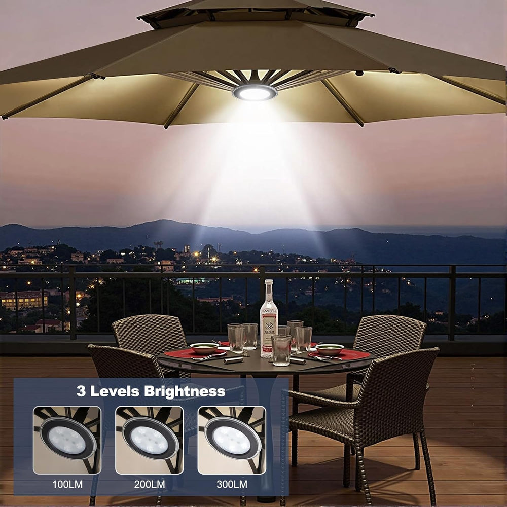 Vitnucrol LED Patio Umbrella Lights with Remote, 4000mAh Rechargeable