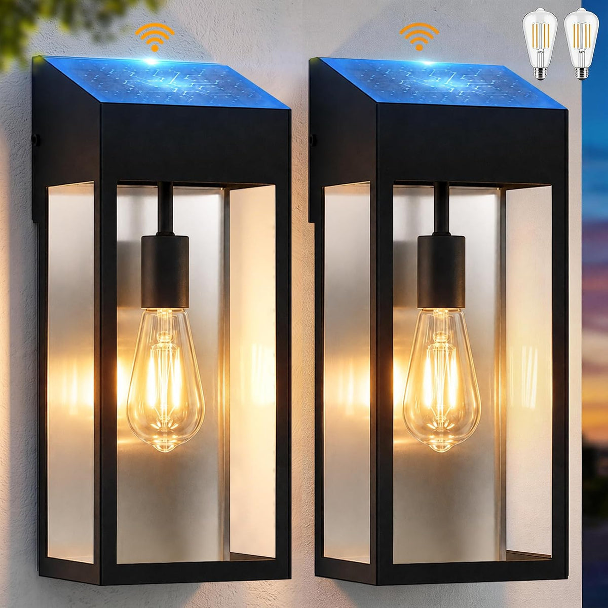 15” large solar sconce lights outdoor included e26, main product view