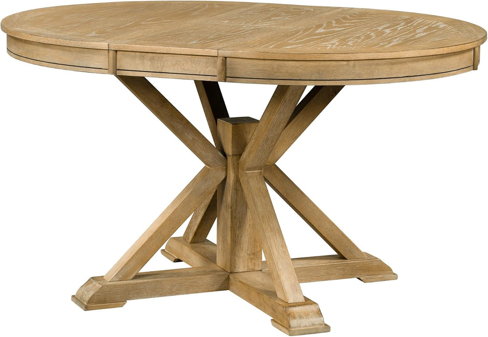 LUMISOL 5-Piece Solid Wood Dining Table Set for 4, Extendable Kitchen Table S...
