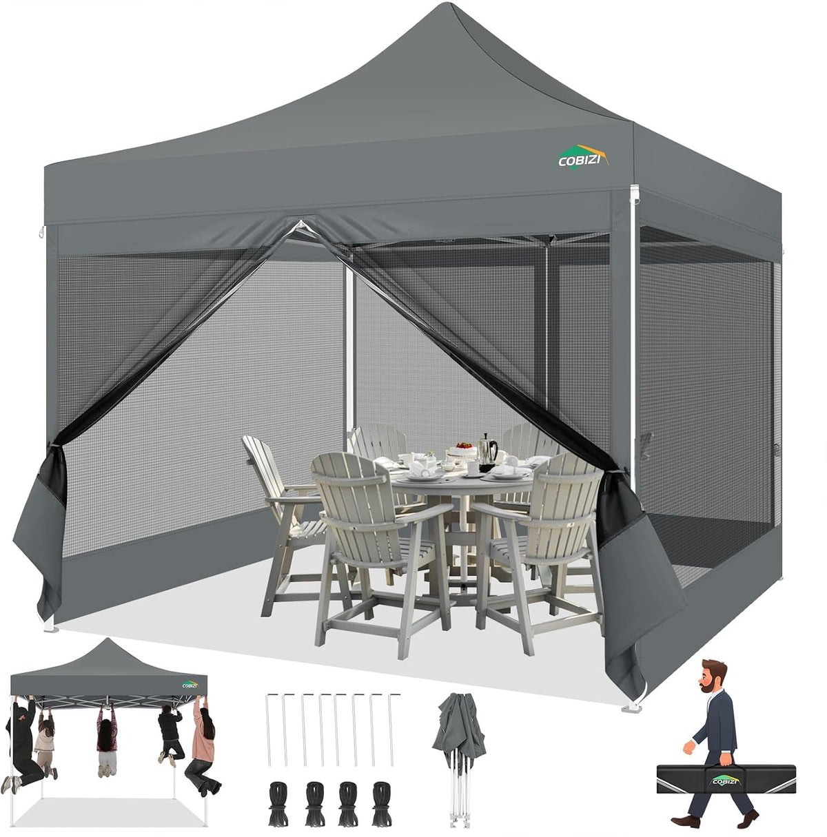 cobizi 10x10 heavy duty pop up canopy tent, main product view
