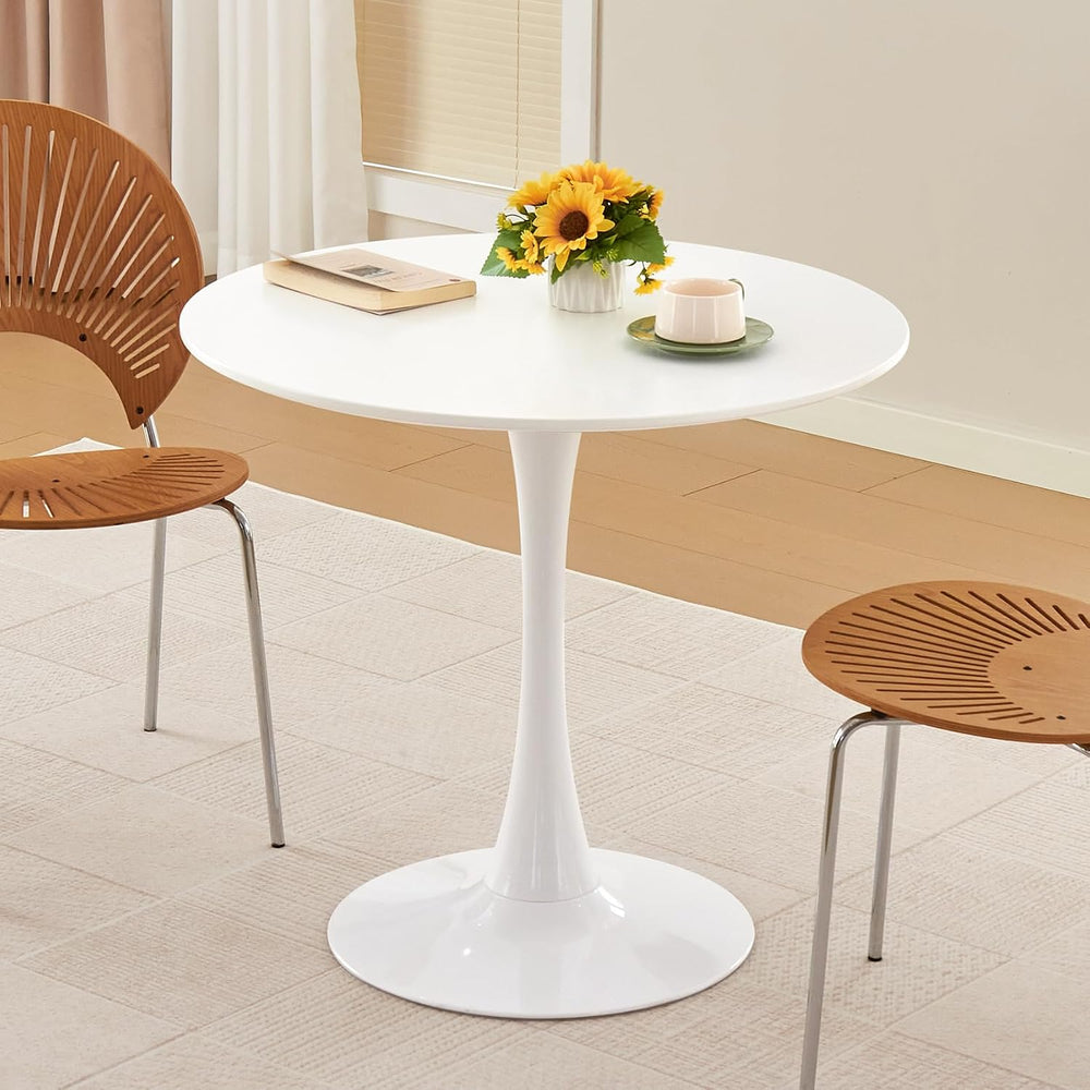 Round Dining Table, 31.5" Circle Tulip Table with Thickened Tabletop &am...