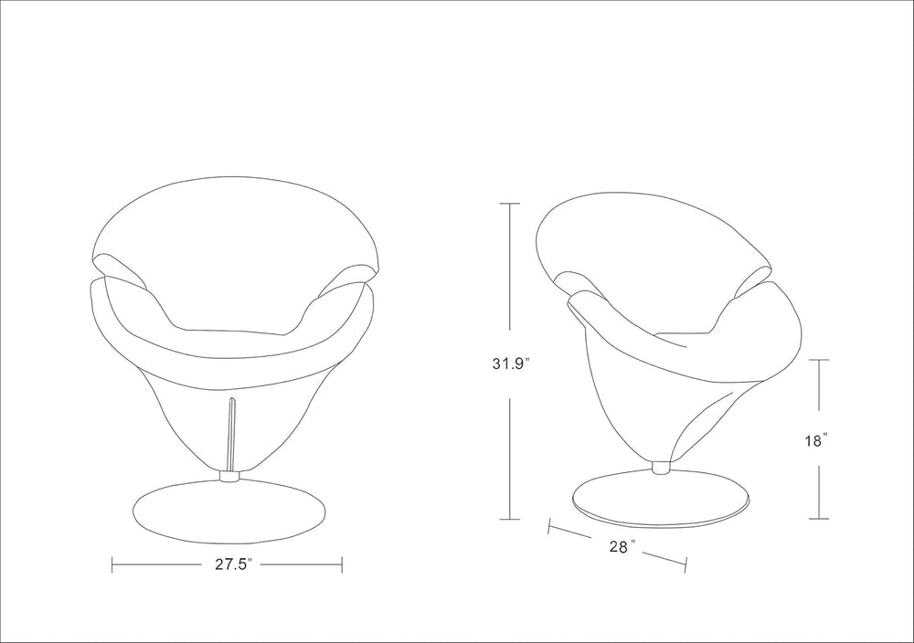 Manhattan Comfort Tulip Swivel Accent Chair Set of 2 with 360° Turn, Modern F...