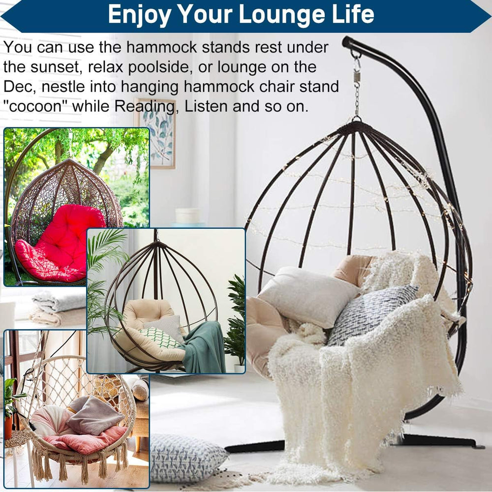 Hammock Chair Rack Portable Heavy Duty Solid Steel Holder Outdoor Indoor Hang...