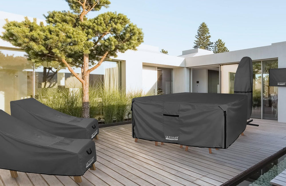 ULTCOVER Waterproof Patio Furniture Cover 111L x 74W in, Black