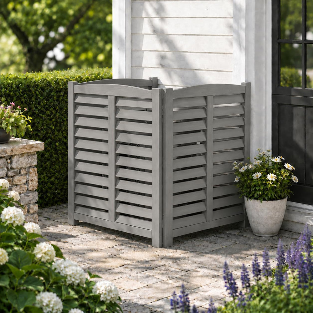 32" W x 38" H Air Conditioner Fence, 3 Panel Trash Can Fence Screen...