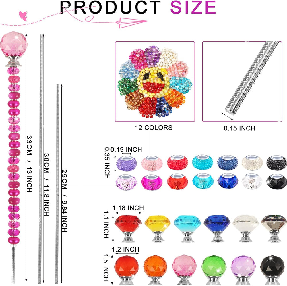 300 Pcs Garden Stakes Diy Fairy Wand Garden Stakes Kit, Colorful Large Hole B...