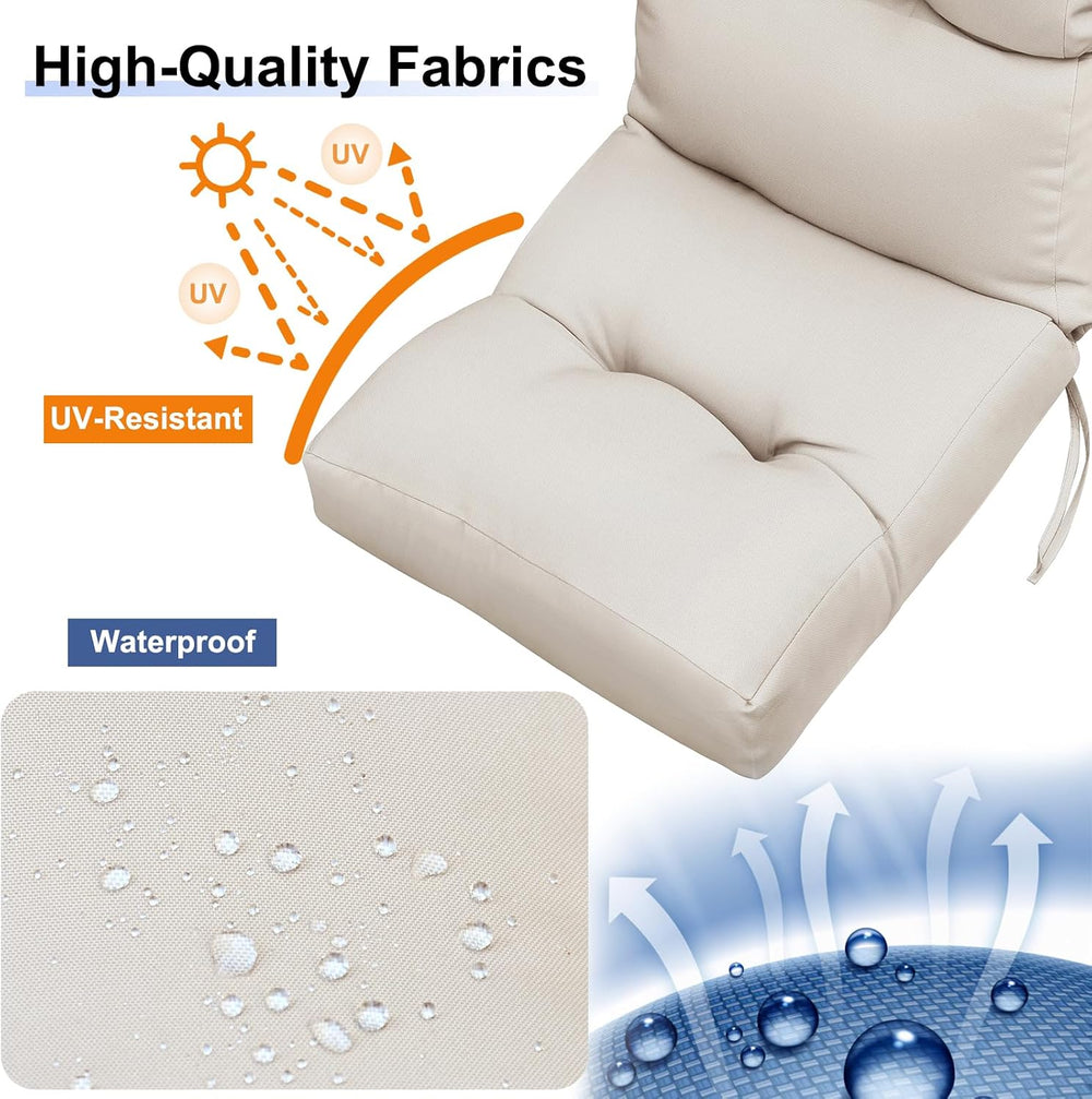 Skypatio Adirondack Chair Cushions Set of 2, Thickened Waterproof Outdoor Pat...