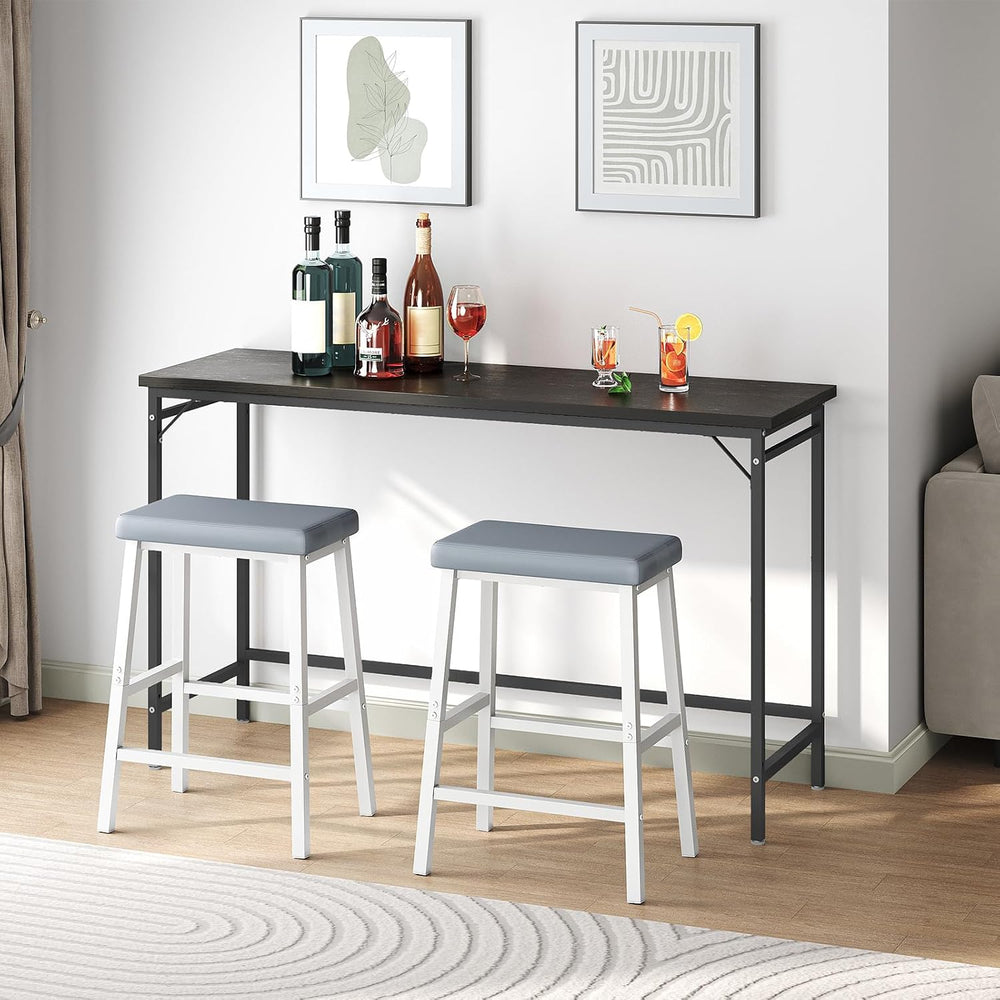HOOBRO Bar Stools, Set of 2 Bar Chairs, Counter Height Bar Stools, 24 Inch Ba...