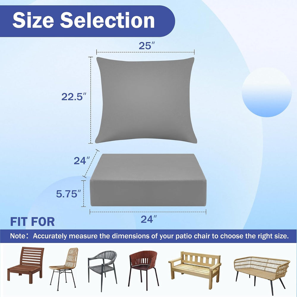 IASEAHK Outdoor Seat Cushion Set, Waterproof & Fade Resistant Patio Chair...