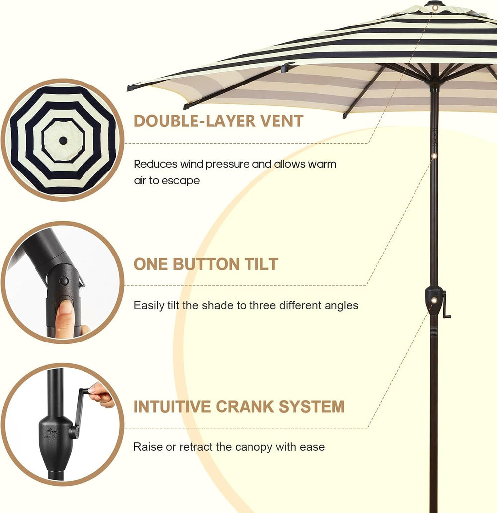 Abba Patio 9FT Lyon Outdoor Patio Umbrella Outdoor Table Umbrella with Push B...