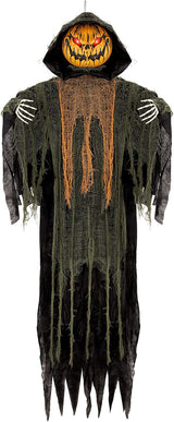 59” Halloween Hanging Animatronics Pumpkin Decoration with Sound Activated