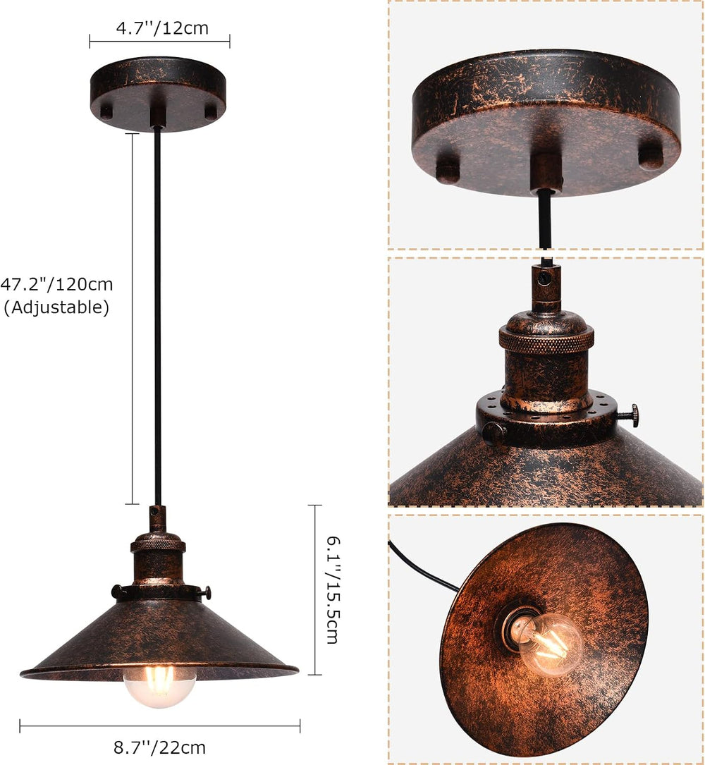 Lingkai Farmhouse Pendant Light Industrial Hanging Light Fixture Vintage Barn...