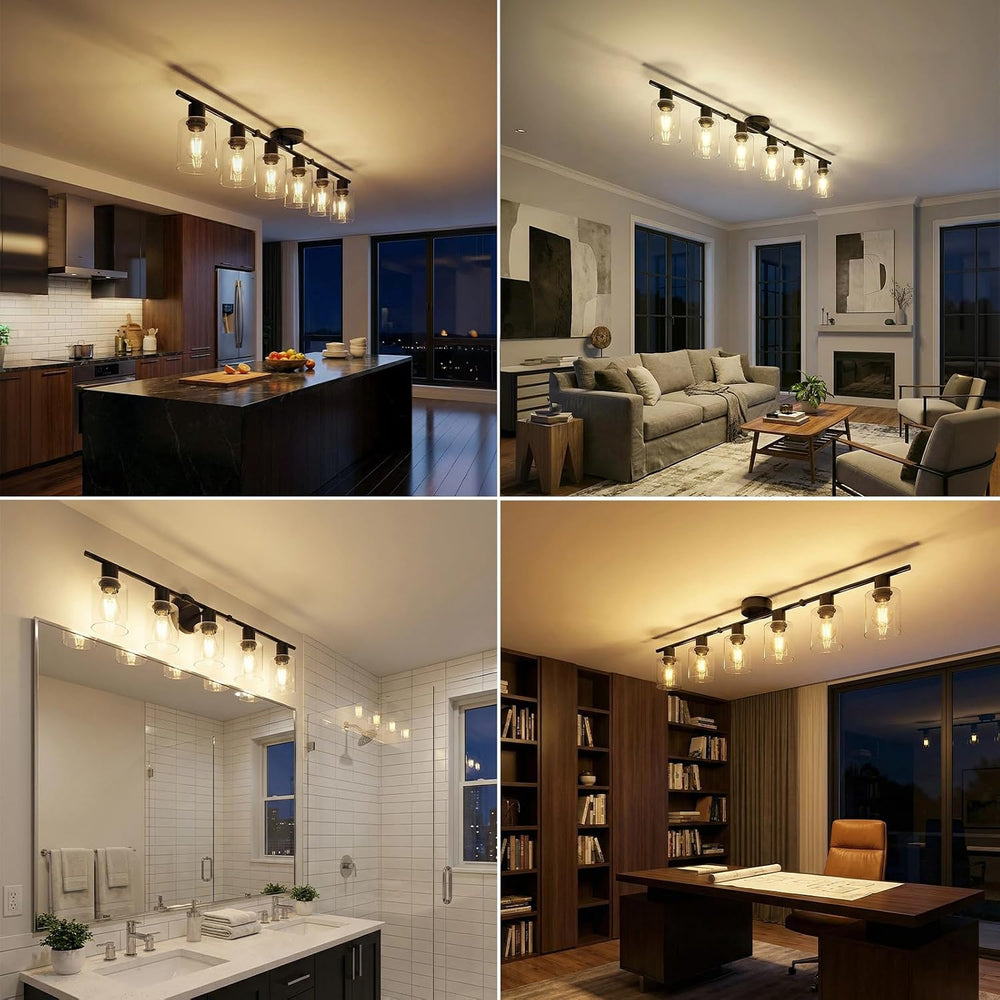 HiBay 6-Light Black Track Lighting Fixture Ceiling, Adjustable Spotlights