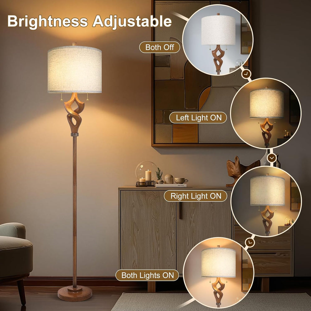 Scenekoy Pull Chains Sculptural 65.5” Floor Lamp for Living Room Bedroom