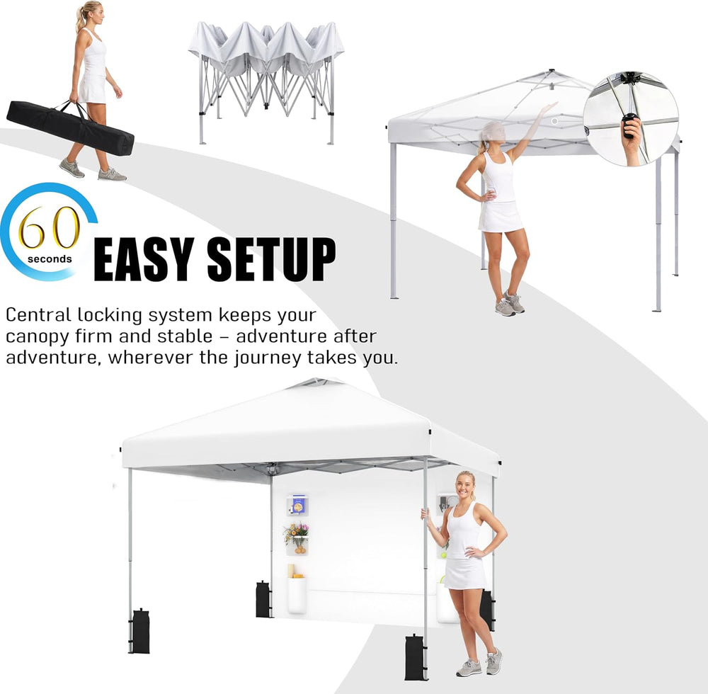 SANWAY 10x10 Pop Up Canopy Tent with Sidewall, Vendor Booth Shelter