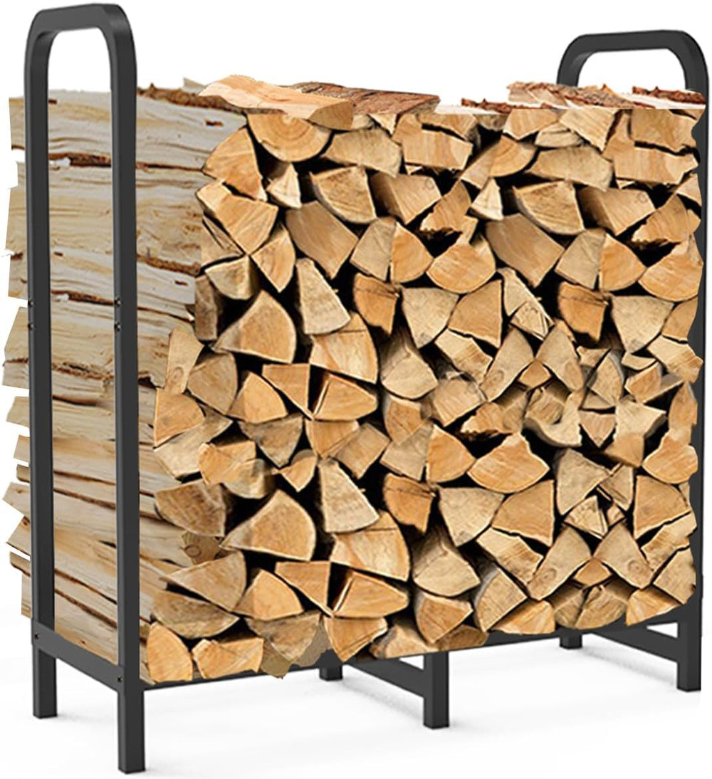 2.8ft Firewood Rack Holder, Adjustable Heavy Duty Fire Log Stacker Stand for ...
