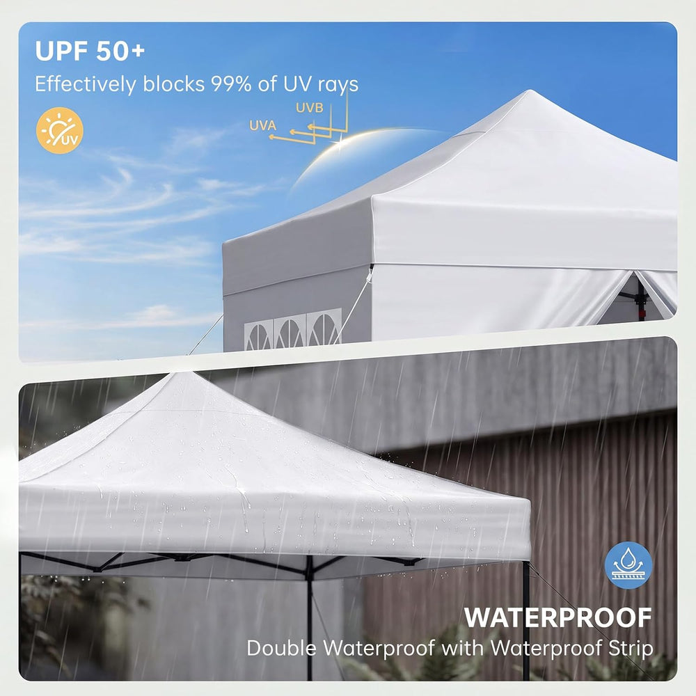 Aoxun 10x10 Pop up Canopy with Sidewalls, Heavy Duty Commercial Instant Shelt...