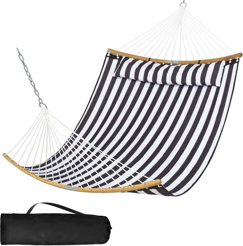 SUNCREAT Hammocks for Outside Tree Hammock for Outdoor, Black Stripes