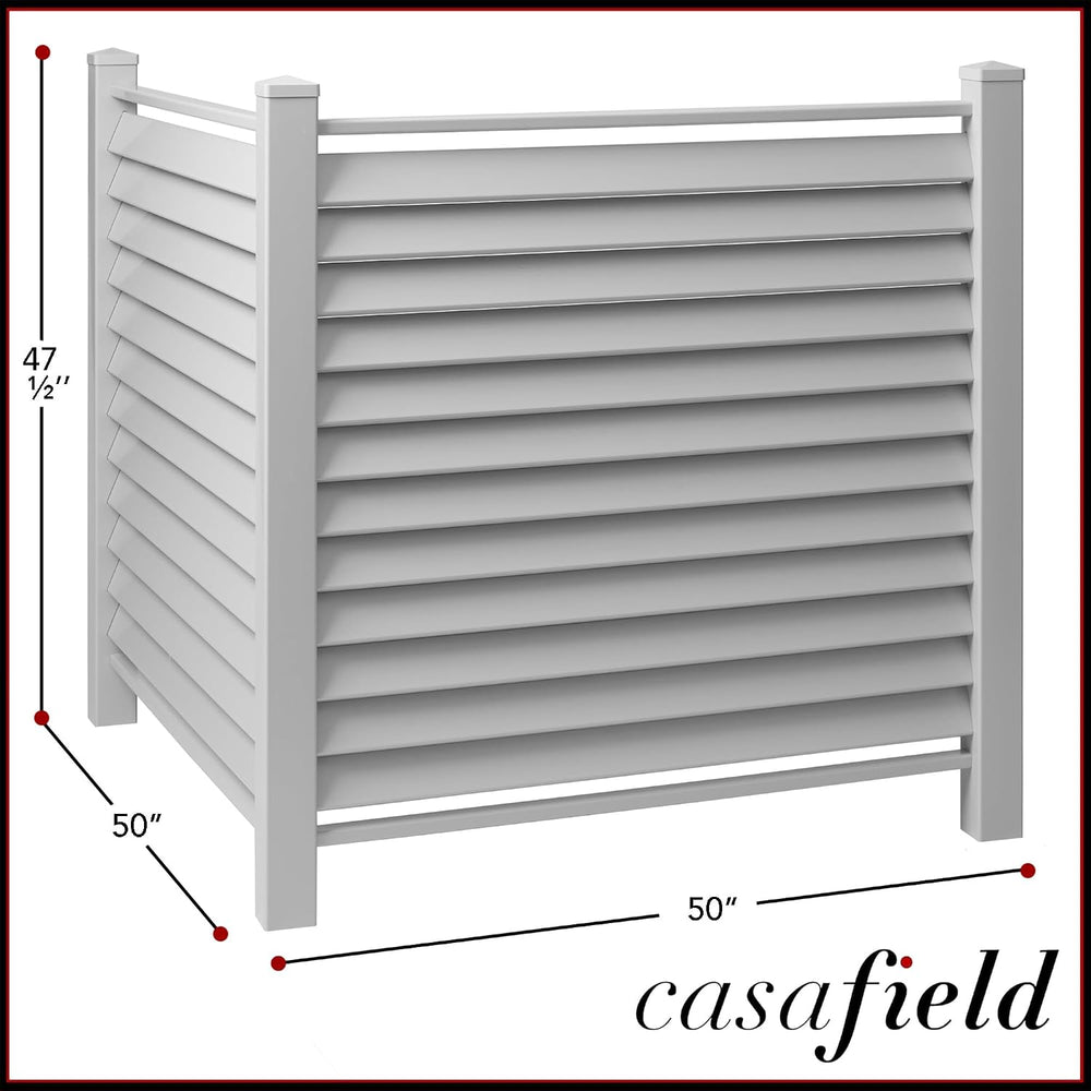 Casafield 48" x 48" Louvered Privacy Screen - Outdoor Vinyl Fence P...