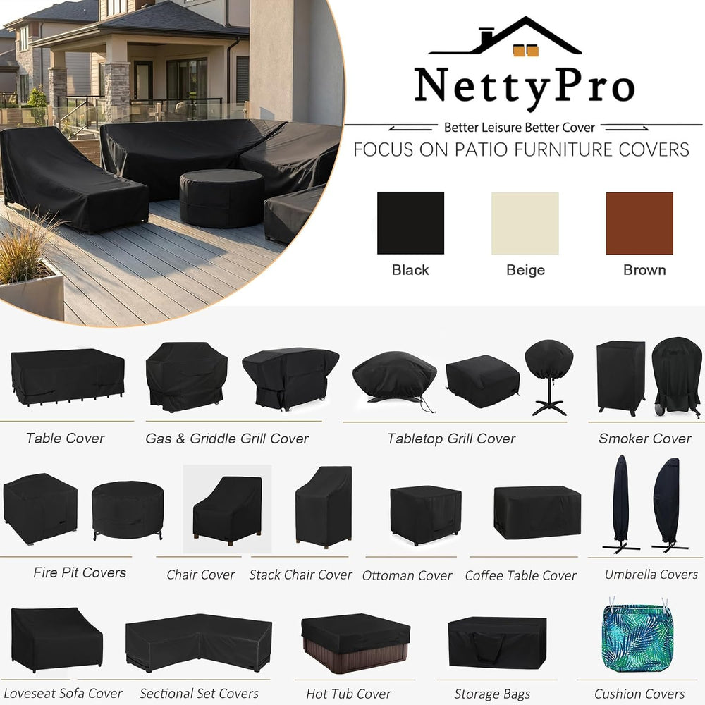 NettyPro Patio Adirondack Chair Cover Waterproof Outdoor Furniture Swivel Rec...