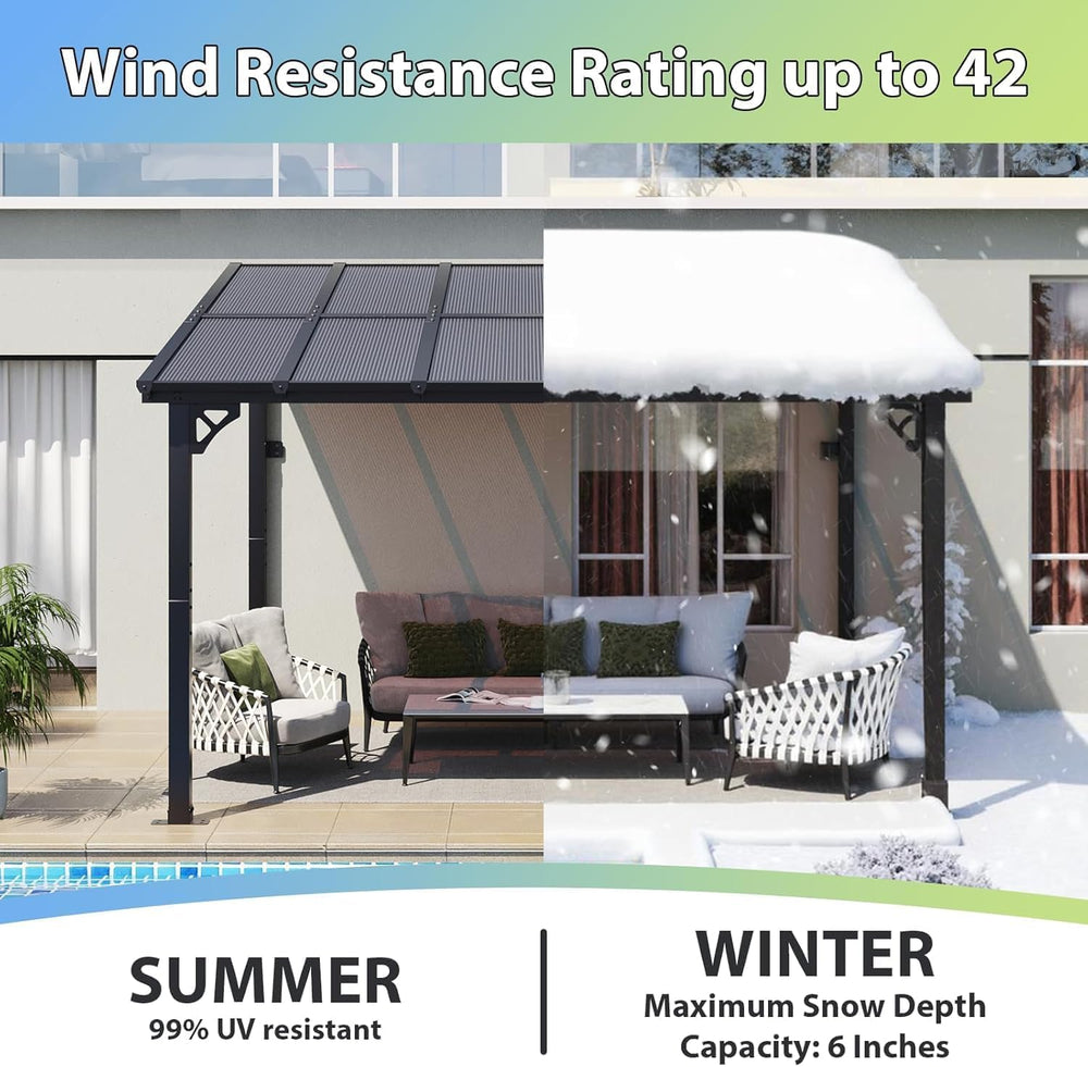 Aoxun Premium Gazebo Aluminum Frame & Polycarbonate Panel, 12'x10'...
