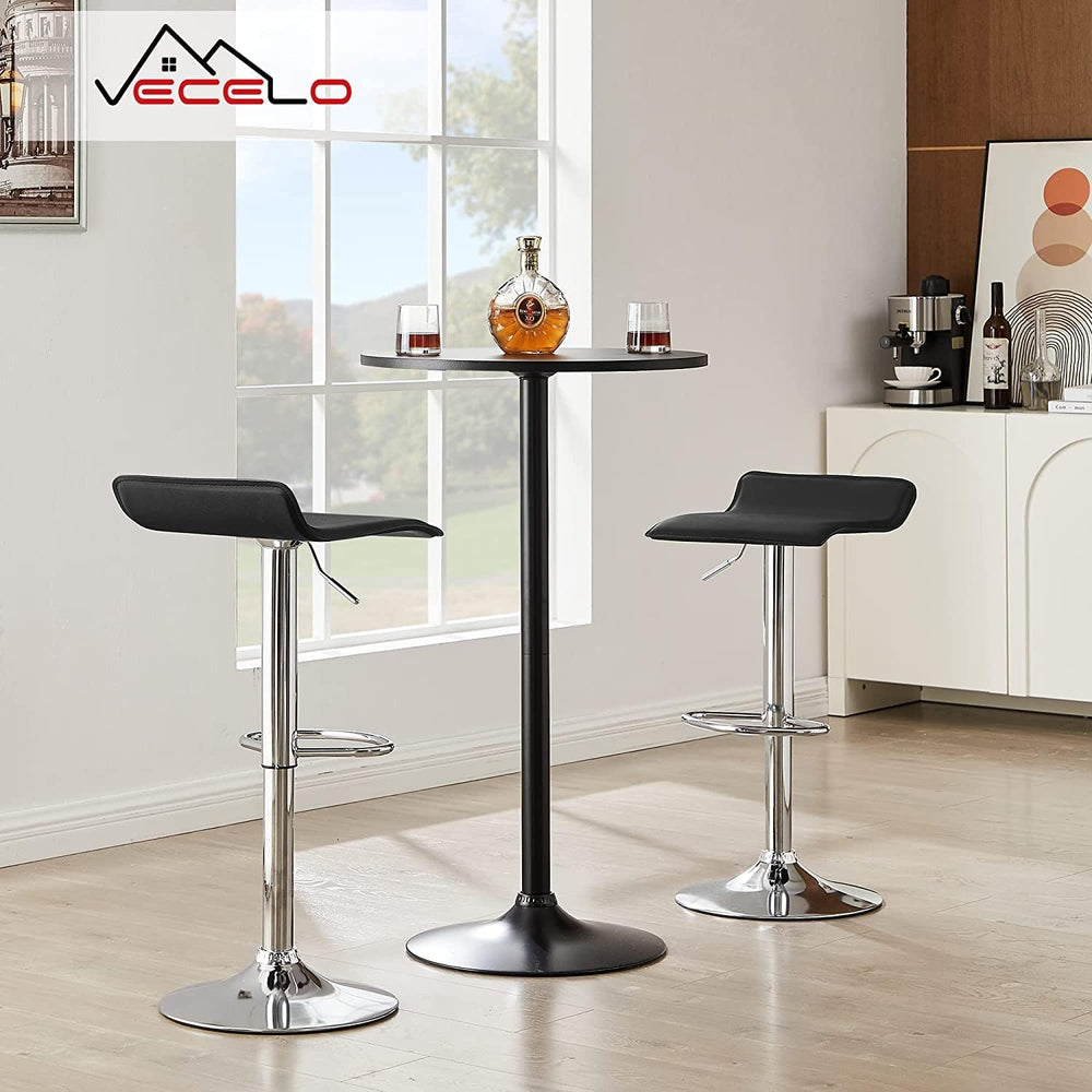 VECELO Bar Stools Set of 2, Counter Bar Stools with Swivel Bar and Adjustable...