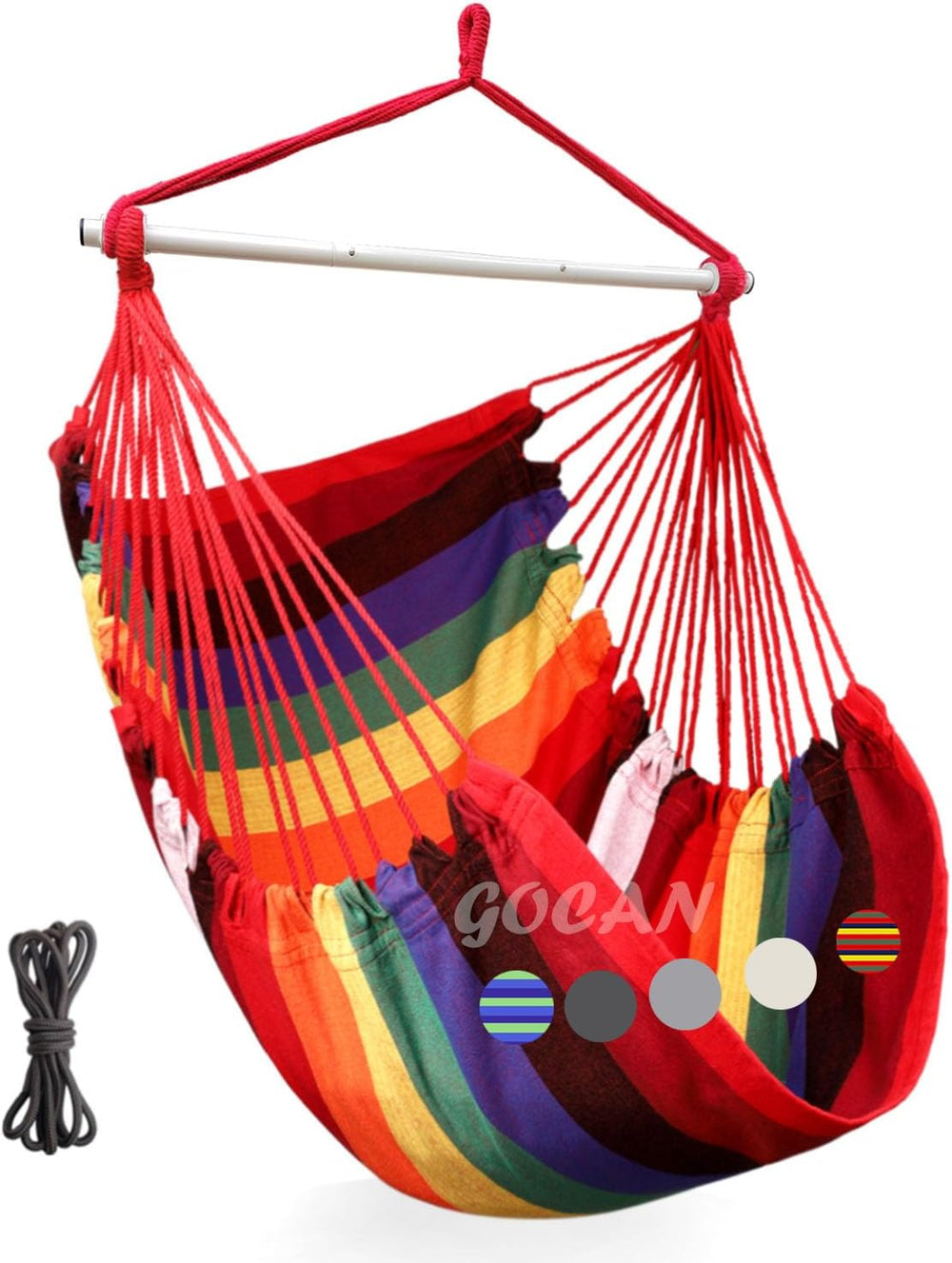 GOCAN Large Hammock Swing Chair, 39.4 x 53.1in with Metal Spread(red)
