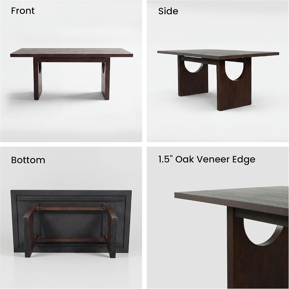 COLAMY ALVORA 72 Inch Dining Table, Rectangular Wood Dining Room Table for 6-...
