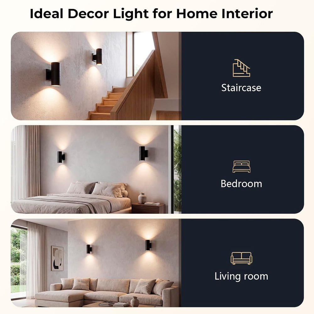Outdoor Wall Lights,Up and Down Waterproof Exterior Wall Sconces