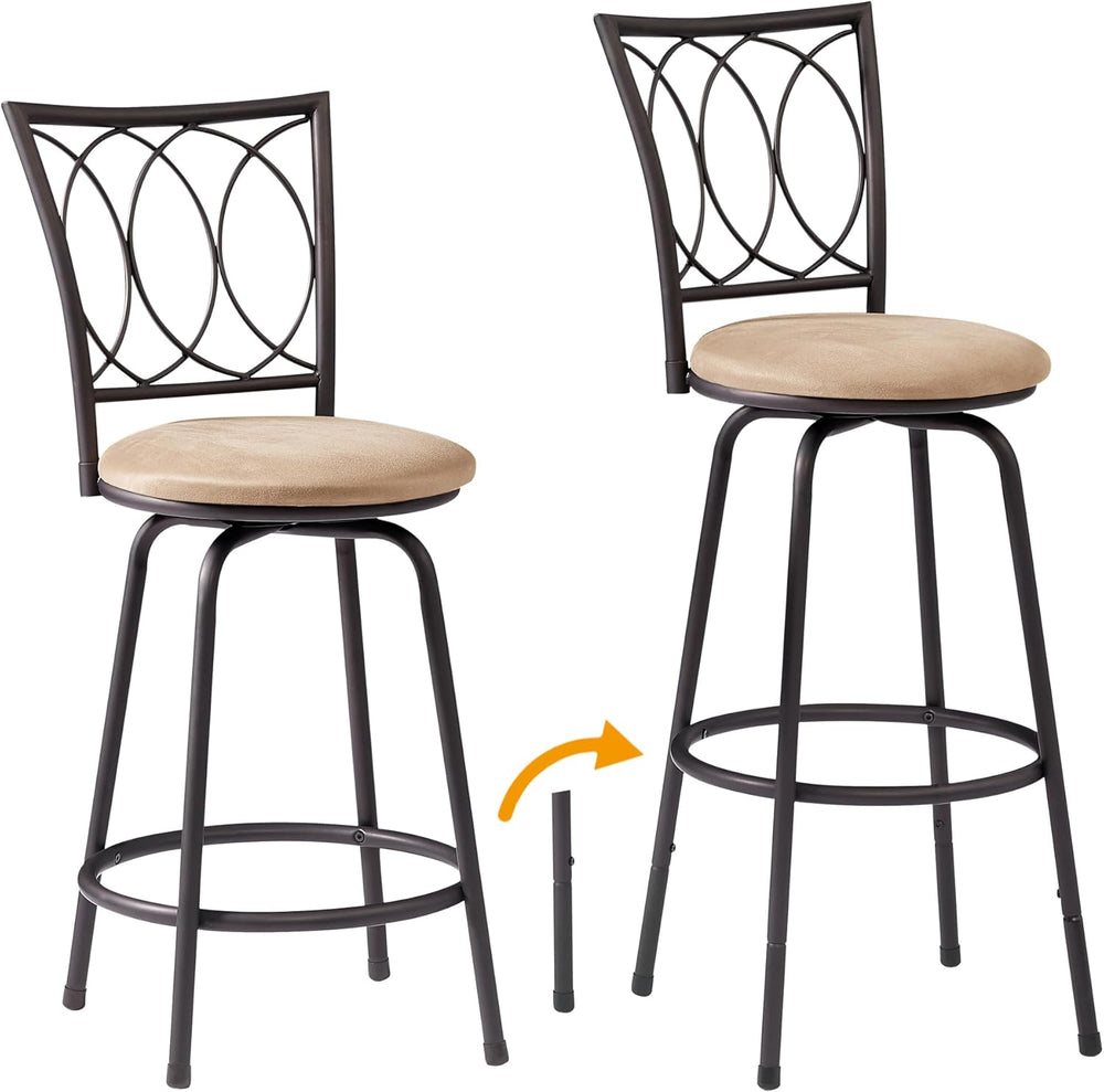 VECELO Adjustable Counter Stools, Steel Bistro Pub Chairs, Bar Stools with 36...