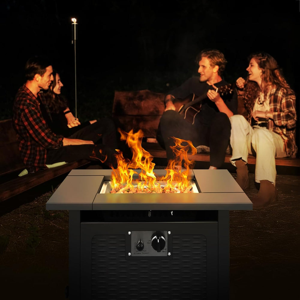 hykolity 28 inch Fire Pit Table, 50000 BTU Patio Heater, 2 in 1 Outdoor Gas F...