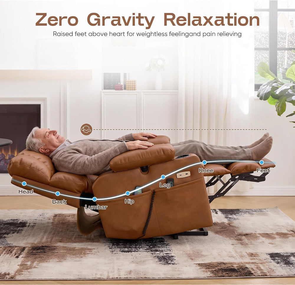 Dual Motor Power Lift Recliner Chair for Elderly with Massage and Heat,Zero G...
