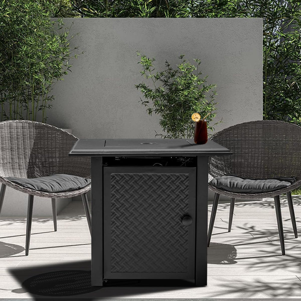 Verdeluxe 28 Inch Propane Fire Pit Table 50,000 BTU Outdoors
