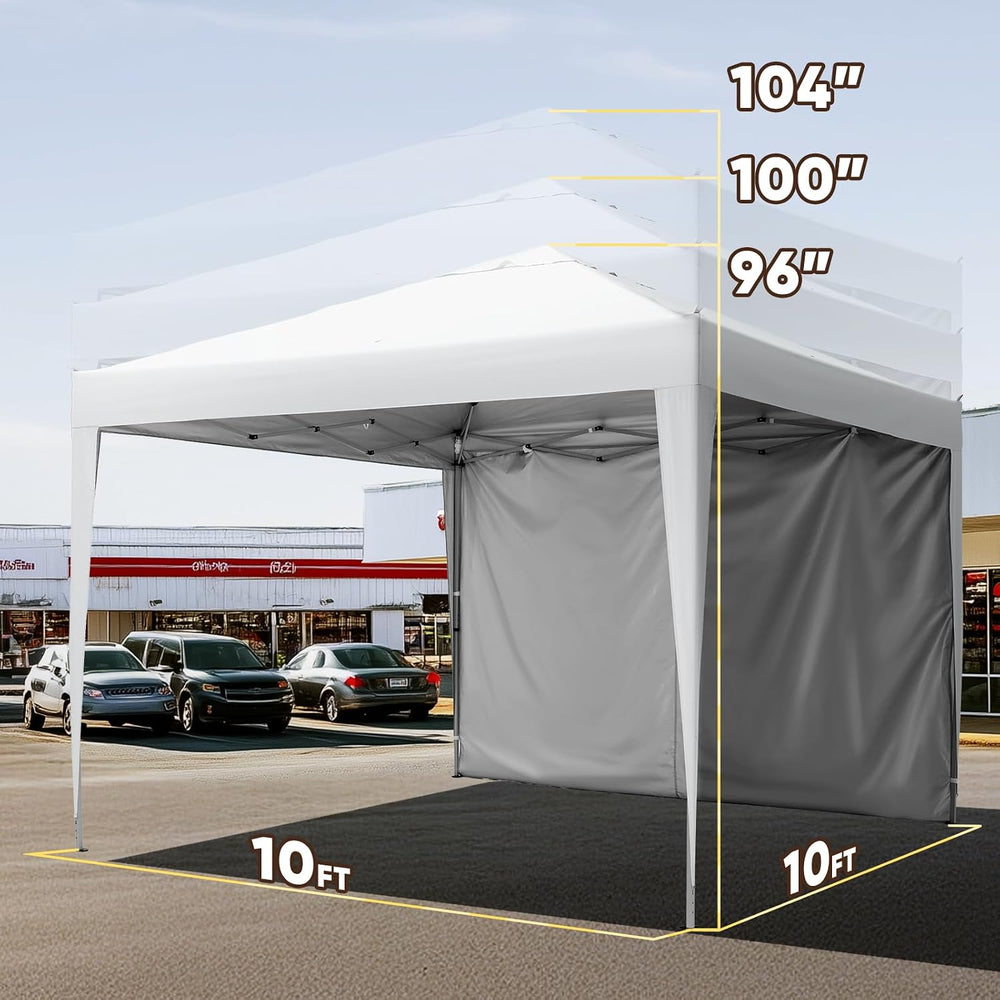 Quictent 10x10 Pop Up Canopy Tent with 1 Sidewall