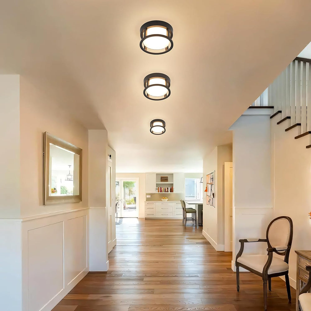 Outdoor Ceiling Light Round Flush Mount Dimmable Warm White 3200K Outdoor Por...