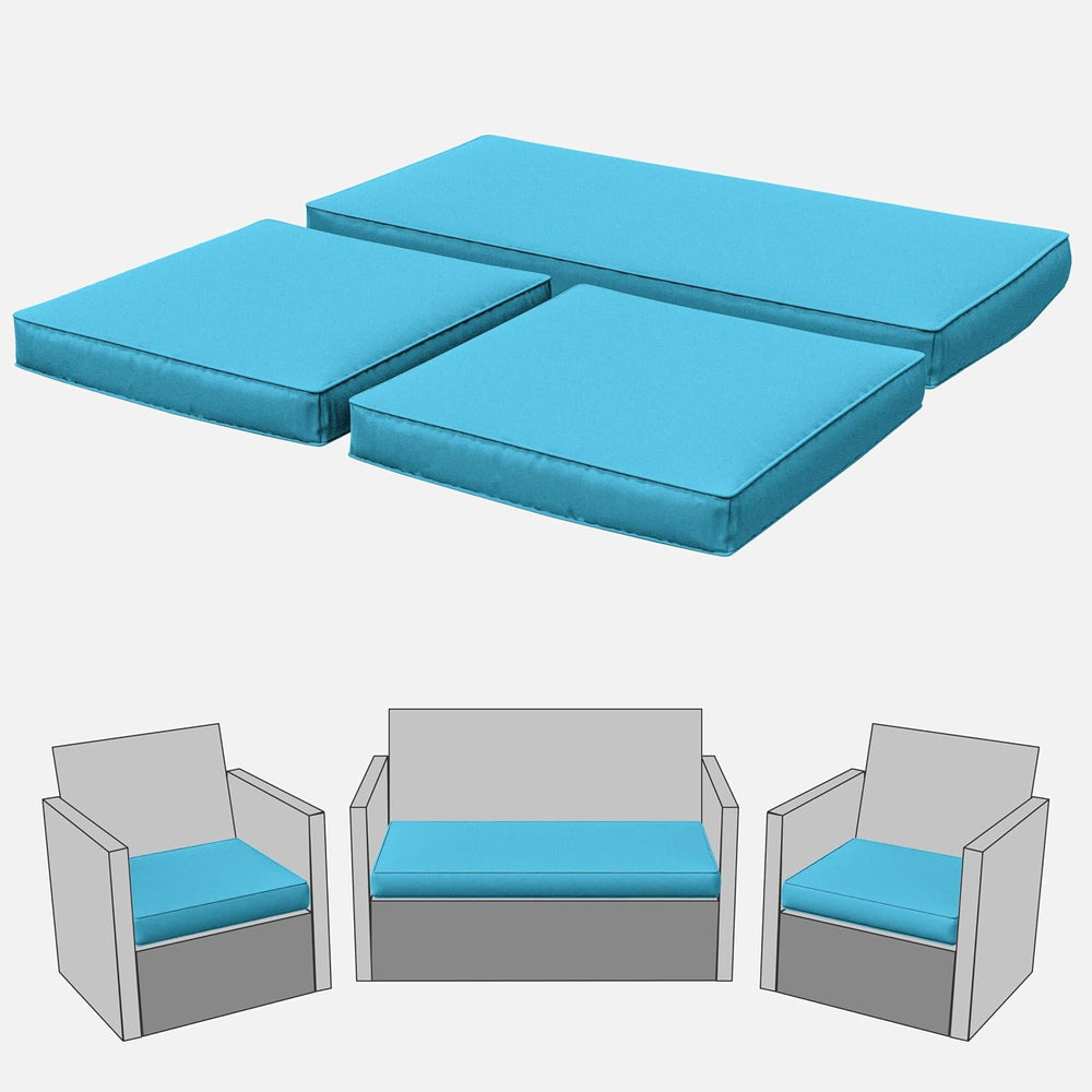 3 Pcs Outdoor Cushion Covers, Patio Cushion Covers Replacement Fit for 4-Seat...