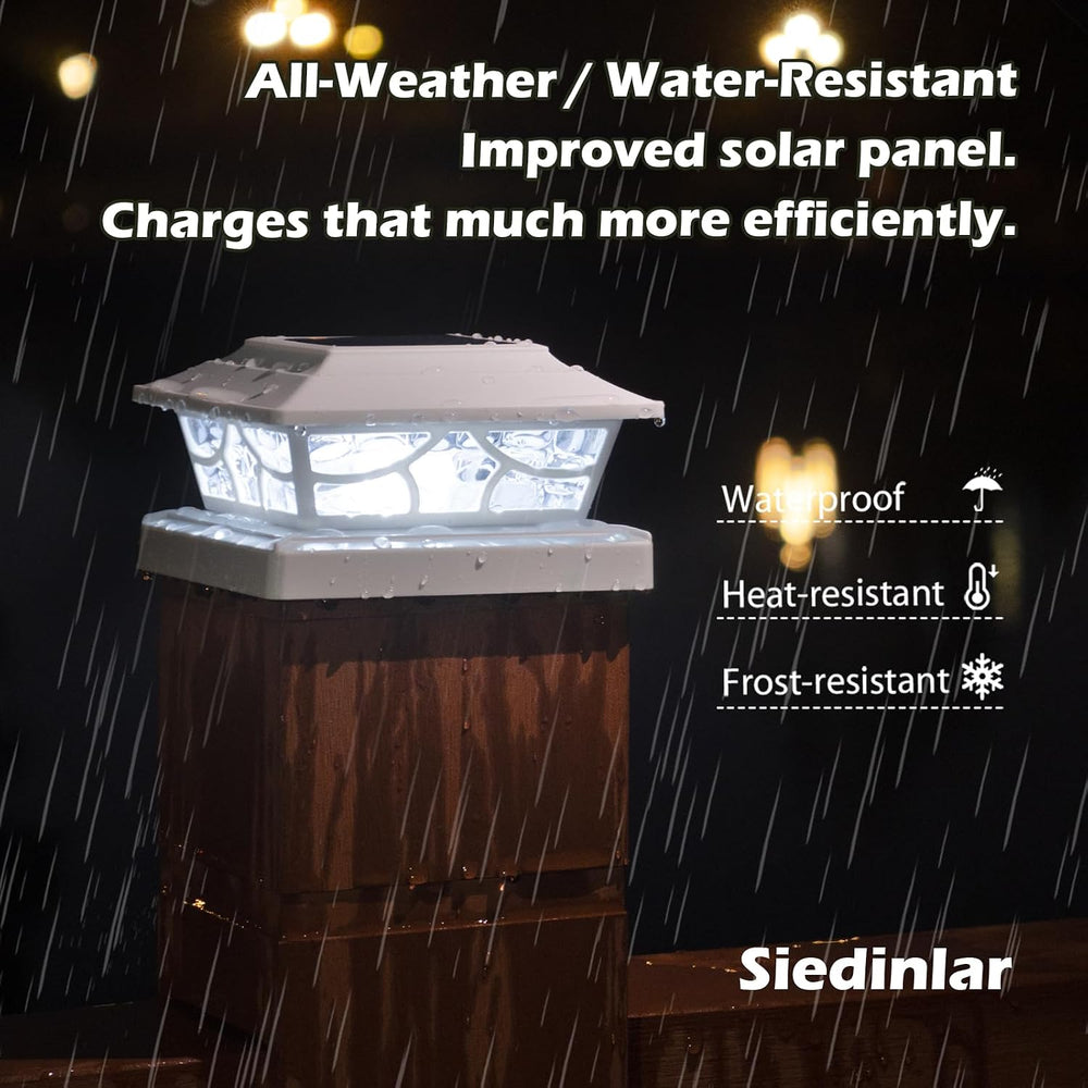 SIEDiNLAR Solar Post Lights Outdoor 4 Modes, 6 Pack White, Warm/Cool White