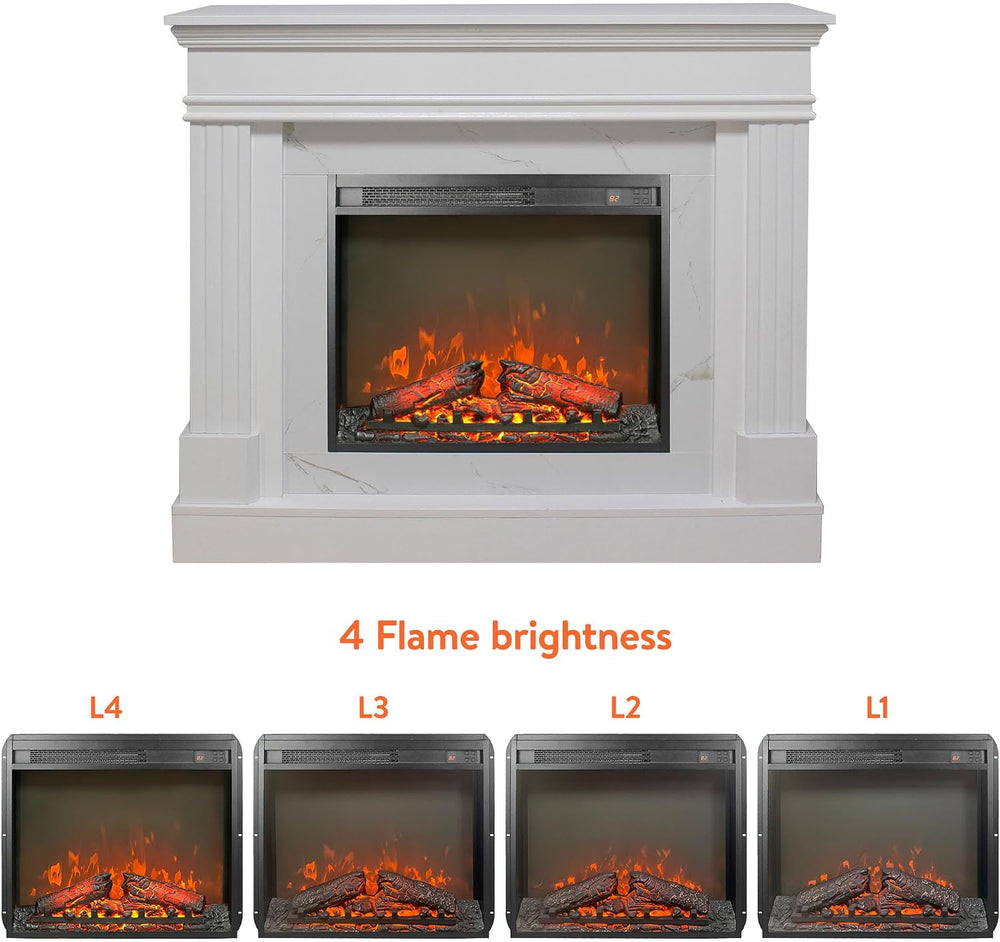 44 inch Electric Fireplace with Mantel, Portable Freestanding Wood Stove with...
