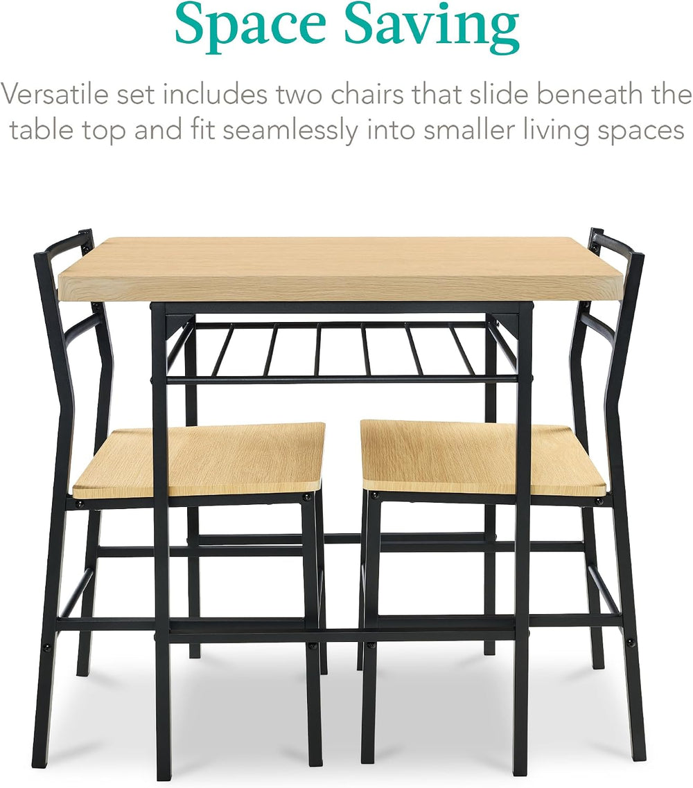 Best Choice Products 3-Piece Modern Dining Set, Space Saving Dinette for Kitc...