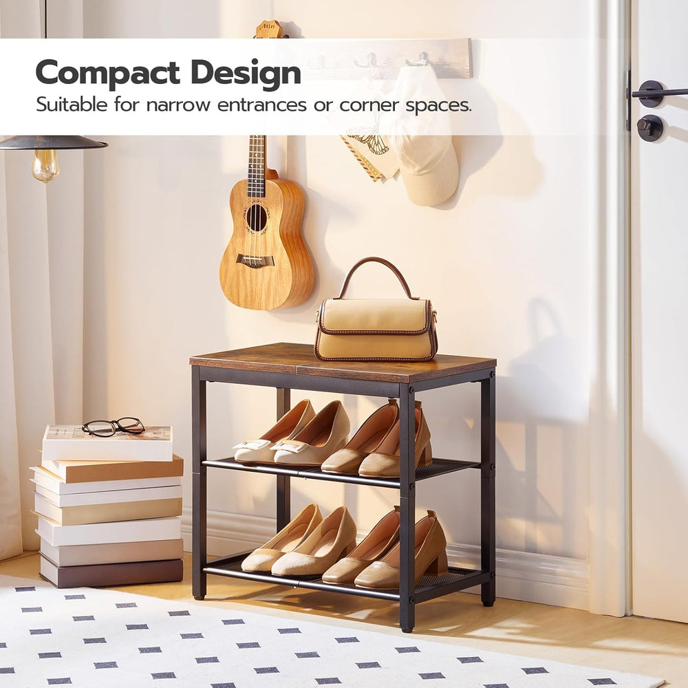 HOOBRO Shoe Bench, 3-Tier Shoe Rack, Industrial Shoe Organizer Storage Bench,...
