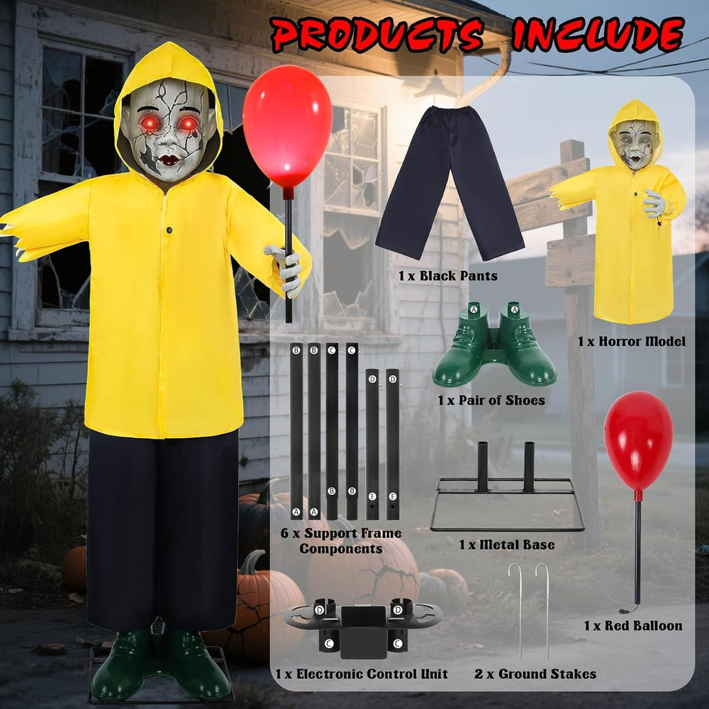 Halloween Animatronics Decorations 4FT Life Size Animated Props