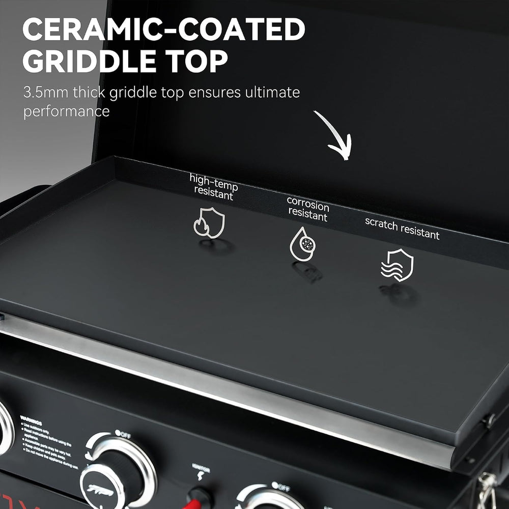 Royal Gourmet PD3001 3-Burner Propane Gas Griddle with Collapsible Stand