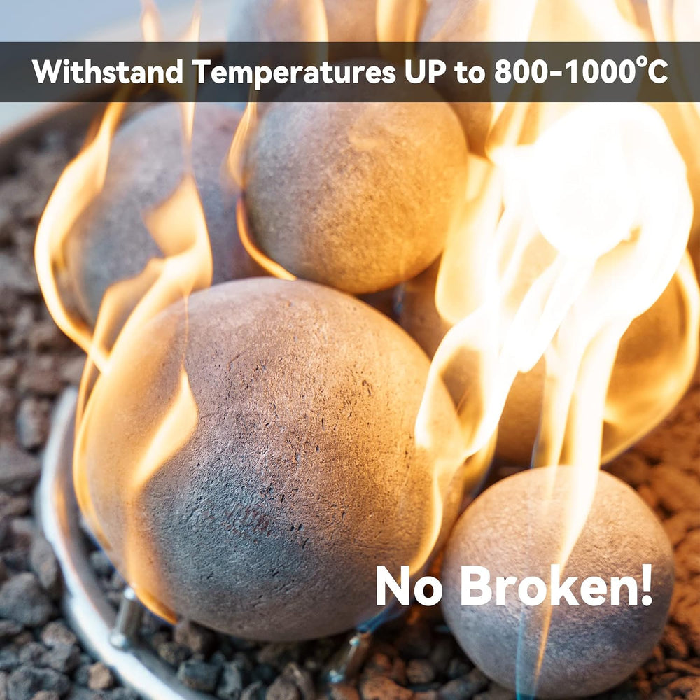 Skyflame 3 Inch Gray Fireplace Balls for Fire Pit Decorative
