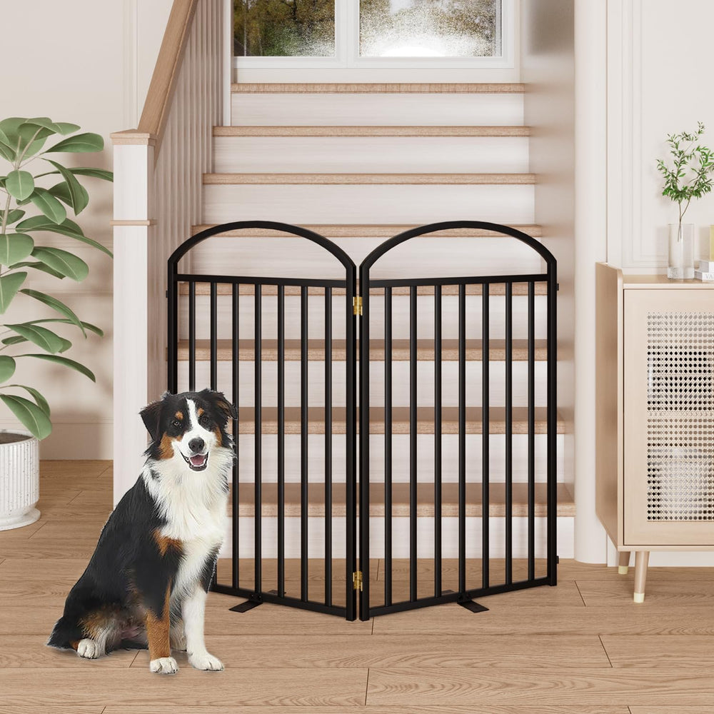 SNUOWU 2 Panels Full Matel Freestanding Dog Gates, 48" Extra Wide 36&quo...