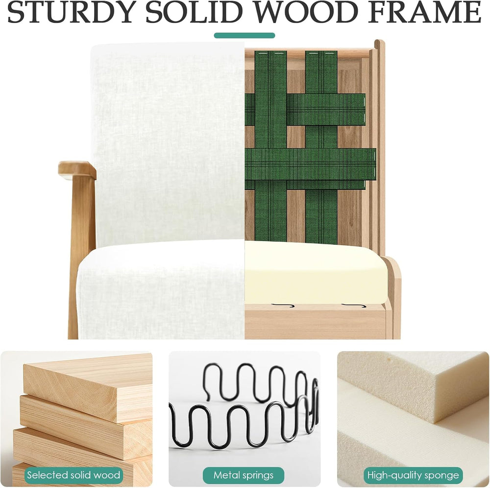 Home Accent Chair Mid Century Modern Accent Chair with Wood Frame, Lounge Uph...